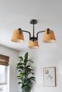 Milbury lampa sufitowa plafon 3x40W E14 czarny metal abażury tkanina żółte nowoczesna oprawa oświetleniowa salon sypialnia przed