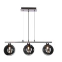 SOMUL lampa wisząca 3x20W G9 chrom klosze szklane 12 cm grafitowe nowoczesna elegancka oprawa oświetleniowa salon jadalnia kuchn