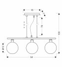 SOMUL lampa wisząca 3x20W G9 chrom klosze szklane 12 cm grafitowe nowoczesna elegancka oprawa oświetleniowa salon jadalnia kuchn