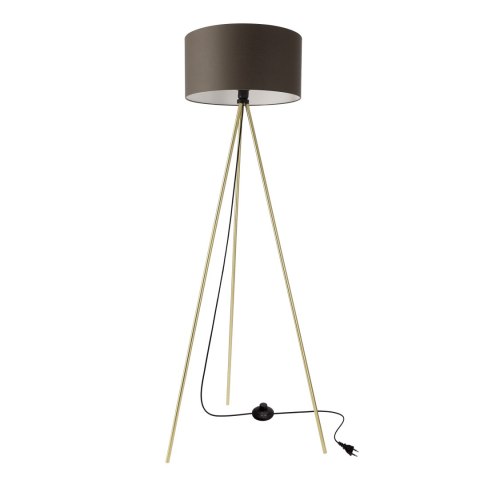 VANTI lampa podłogowa stojąca 1x40W E27 złota konstrukcja abażur grafitowy nowoczesna do salonu sypialni biura elegancka wysoka 