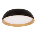 Calabria lampa sufitowa plafon czarno drewniany 24W LED 40x32 cm klosz biały