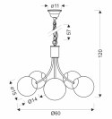 Lampa wisząca Dani 5x40W E14 mosiądz, biały klosz, elegancka oprawa sufitowa do salonu, styl klasyczny i nowoczesny, pięć punktó