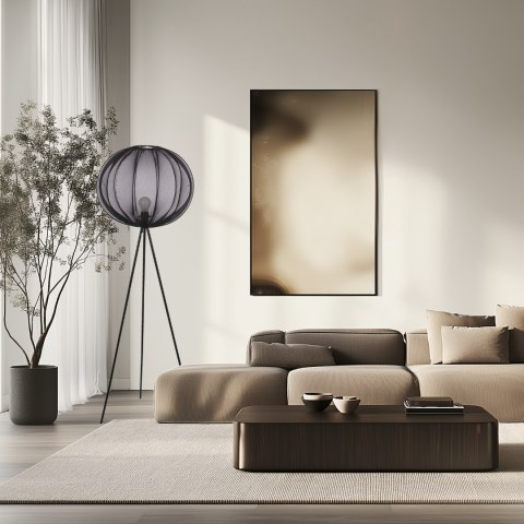 MELLOW lampa podłogowa czarny 1x40W E27 abażur mist 52 czarny kula