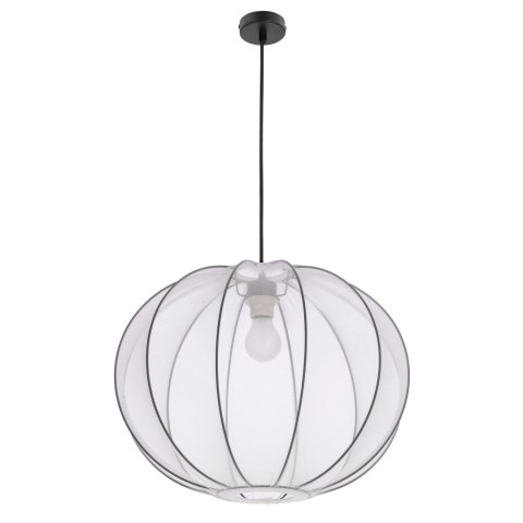 MELLOW lampa wisząca czarny 1x40W E27 abażur mist 52 biały kula