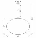 MELLOW lampa wisząca czarny 1x40W E27 abażur mist 52 biały kula