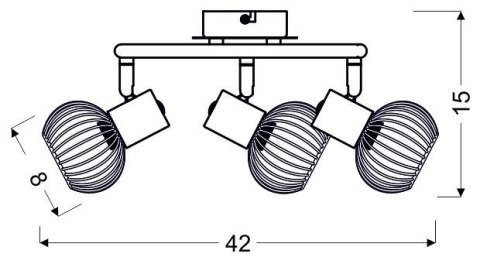 OSLO LAMPA SUFITOWA SPIRALA 3X40W E14 CZARNY/CHROM