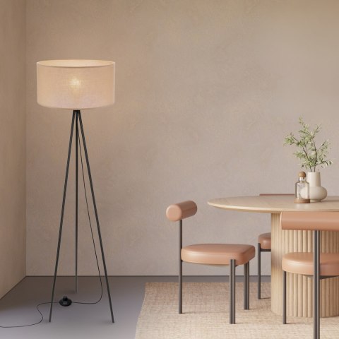 SHANTI lampa pod³ogowa czarny 1x40W E27 abażur beżowy