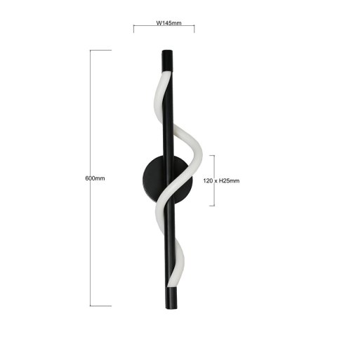 Light Prestige Kinkiet Meleca czarny LED CCT