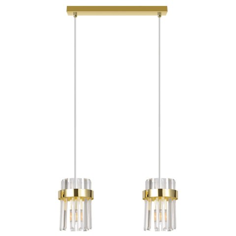 Light Prestige Lampa wisząca Vetro złota 2xE14