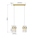 Light Prestige Lampa wisząca Vetro złota 2xE14