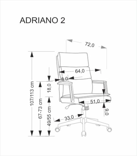 ADRIANO 2 fotel obrotowy czarny