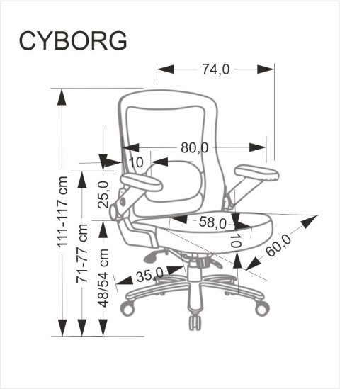 CYBORG fotel gabinetowy czarny