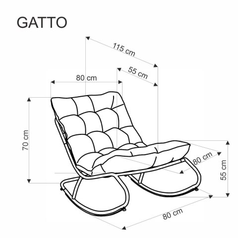 GATTO fotel wypoczynkowy popiel