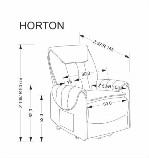 HORTON fotel wypoczynkowy beżowy