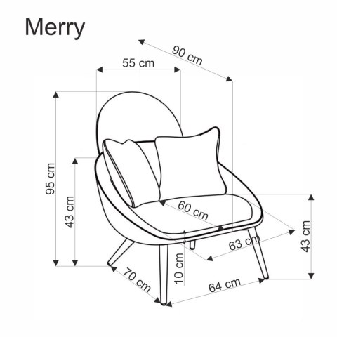 MERRY fotel wypoczynkowy, kremowy