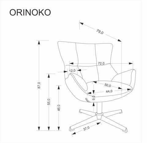 ORINOKO fotel wypoczynkowy popielaty