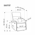 SEMIR 2 fotel wypoczynkowy popielaty