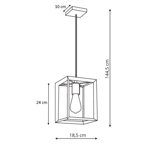 Light Prestige Lampa wisząca Napoli czarna 1xE27