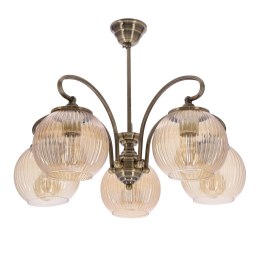 Lampa wisząca TORES stare złoto 5x60W E27 klasyczna oprawa sufitowa do salonu jadalni i sypialni