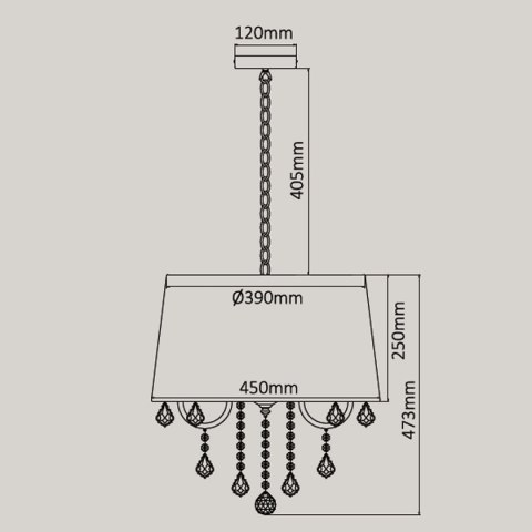 Light Prestige Lampa wisząca Mona srebrna 5xE14