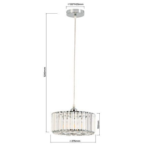Light Prestige Okrągła lampa wisząca Vetro Złota1xE27