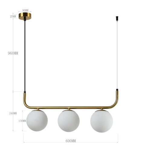 Light Prestige Lampa wisząca Alisa złota 3xE14