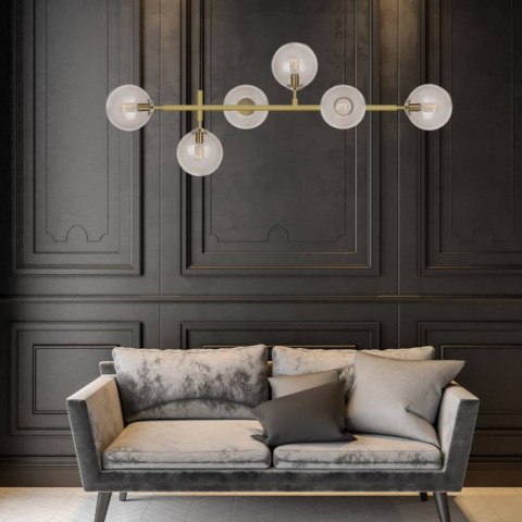 Light Prestige Lampa wisząca Alisa złota 6xE14