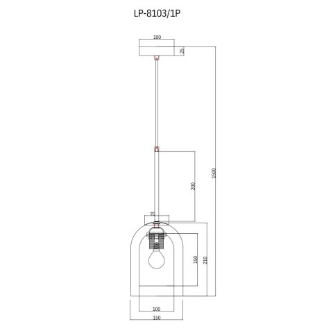 Light Prestige Lampa wisząca Elaris transparentna 1xE27