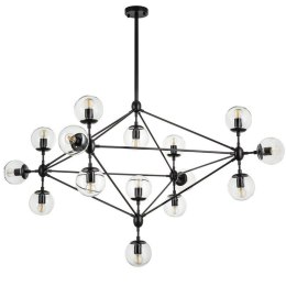 Lampa wisząca ASTRIFERO-15, 110cm - transparentno czarna