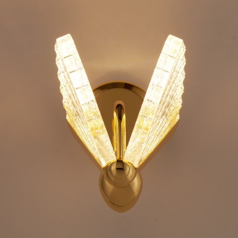 Lampa ścienna BEE LED 18 cm - złoty kinkiet dekoracyjny