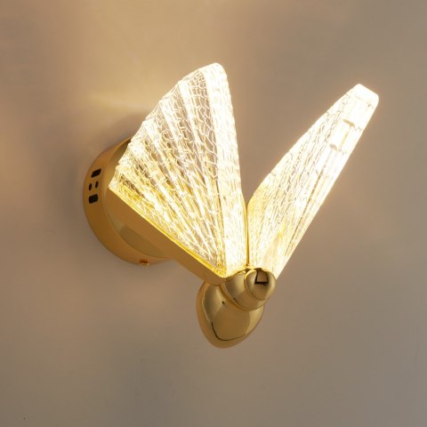 Lampa ścienna BEE LED 18 cm - złoty kinkiet dekoracyjny