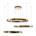 Lampa wisząca CIRCLE 3 40+60+60 cm - LED, ring złoty połysk na 1 podsufitce