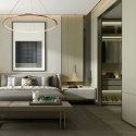 Lampa wisząca CIRCLE SLIM 120 cm- LED, ring złoty