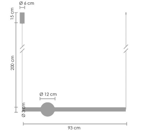 Lampa wisząca O-LINE 63 - LED, 63 cm, czarna