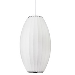 Lampa wisząca SILK BARREL biała 60 cm - nowoczesna i minimalistyczna