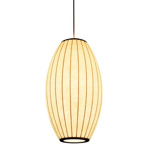 Lampa wisząca SILK BARREL biała 60 cm - nowoczesna i minimalistyczna