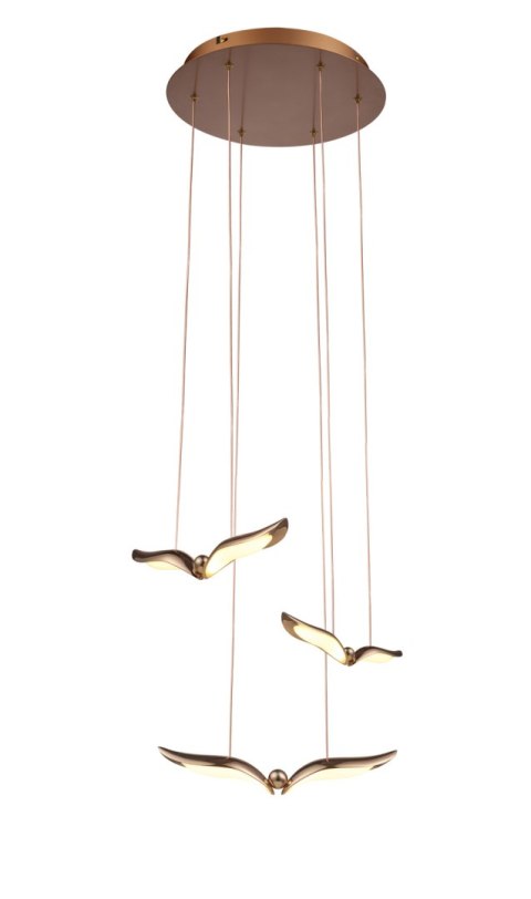 Lampa wisząca GUFO 3 LED różowe złoto 36 cm