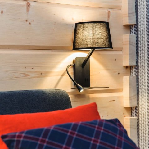 Light Prestige Kinkiet z półką Dakota prawy czarny 1xE27