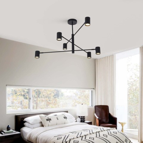 Light Prestige Lampa wisząca Snow 6 czarna 6xGU10