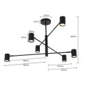 Light Prestige Lampa wisząca Snow 6 czarna 6xGU10
