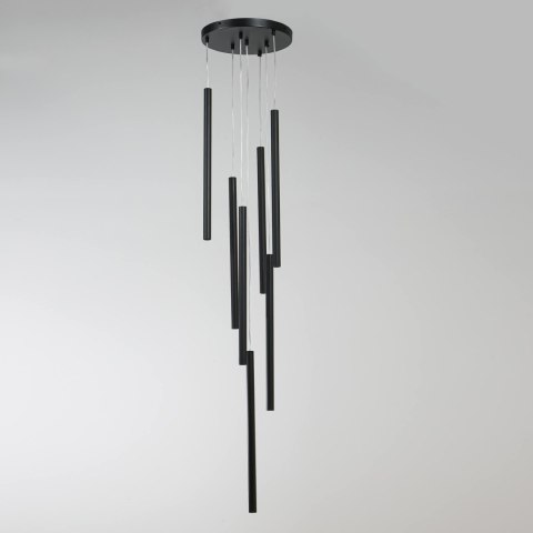 Light Prestige Lampa wisząca Lungo 7 czarna 7xG9