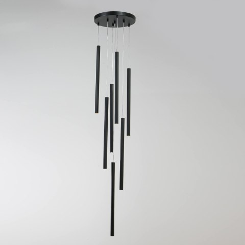 Light Prestige Lampa wisząca Lungo 7 czarna 7xG9