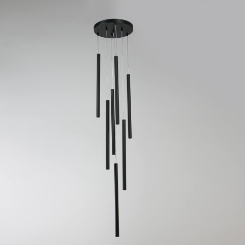 Light Prestige Lampa wisząca Lungo 7 czarna 7xG9