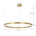 Light Prestige Lampa wisząca Midway złota duża LED 3000K