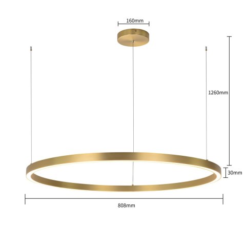 Light Prestige Lampa wisząca Midway złota duża LED 3000K