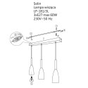 Light Prestige Lampa wisząca Solin 3 biała 3xE27
