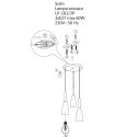 Light Prestige Lampa wisząca Solin 3 szara 3xE27