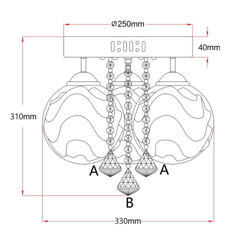 Light Prestige Ozdobny plafon Sada srebrny 3xE14 plus LED