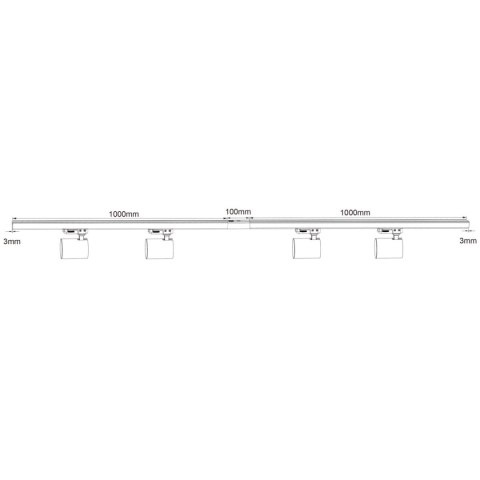Light Prestige Zestaw oświetlenia szynowego Snow SET 3F biały 4xGU10