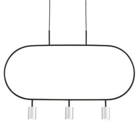Lampa wisząca 2 punktowa srebrno czarna Luna 3-SL